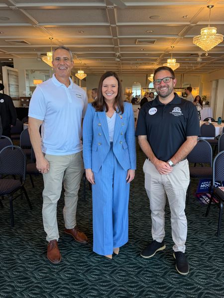 Commissioner Vince Nowicki with Pasco County Sheriff Chris Nocco and U.S. Senator Ashley Moody