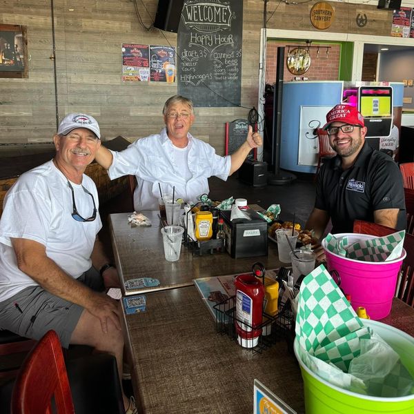Commissioner Vince Nowicki with residents at a local restaurant