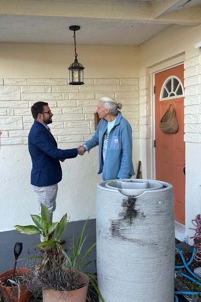 Commissioner Vince Nowicki meeting with residents about county disaster recovery