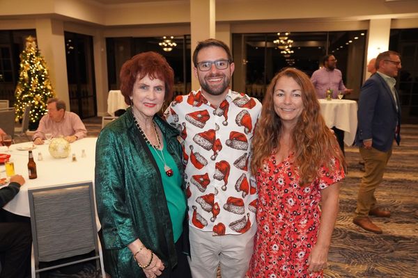 Commissioner Vince Nowicki at a Christmas party with Seminole Mayor Leslie Waters and Pinellas County School Board Member-elect Nancy Bostock